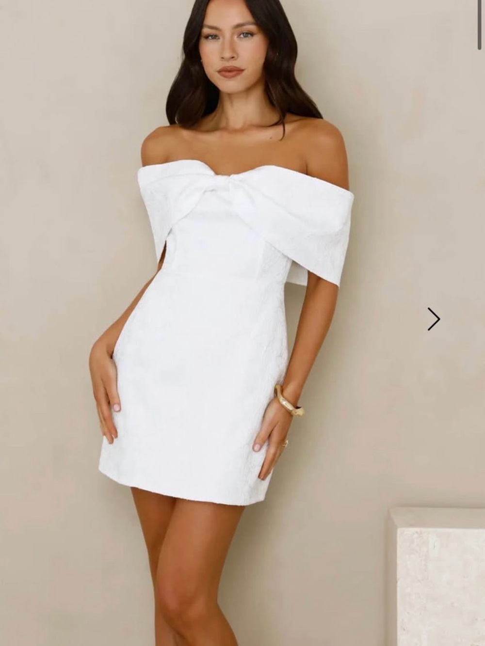 Hello Molly Off the Shoulder White Dress Size Large